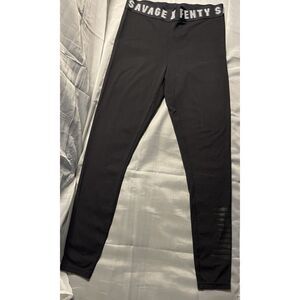 Savage X Fenty Black Logo High Rise Legging Womens M
